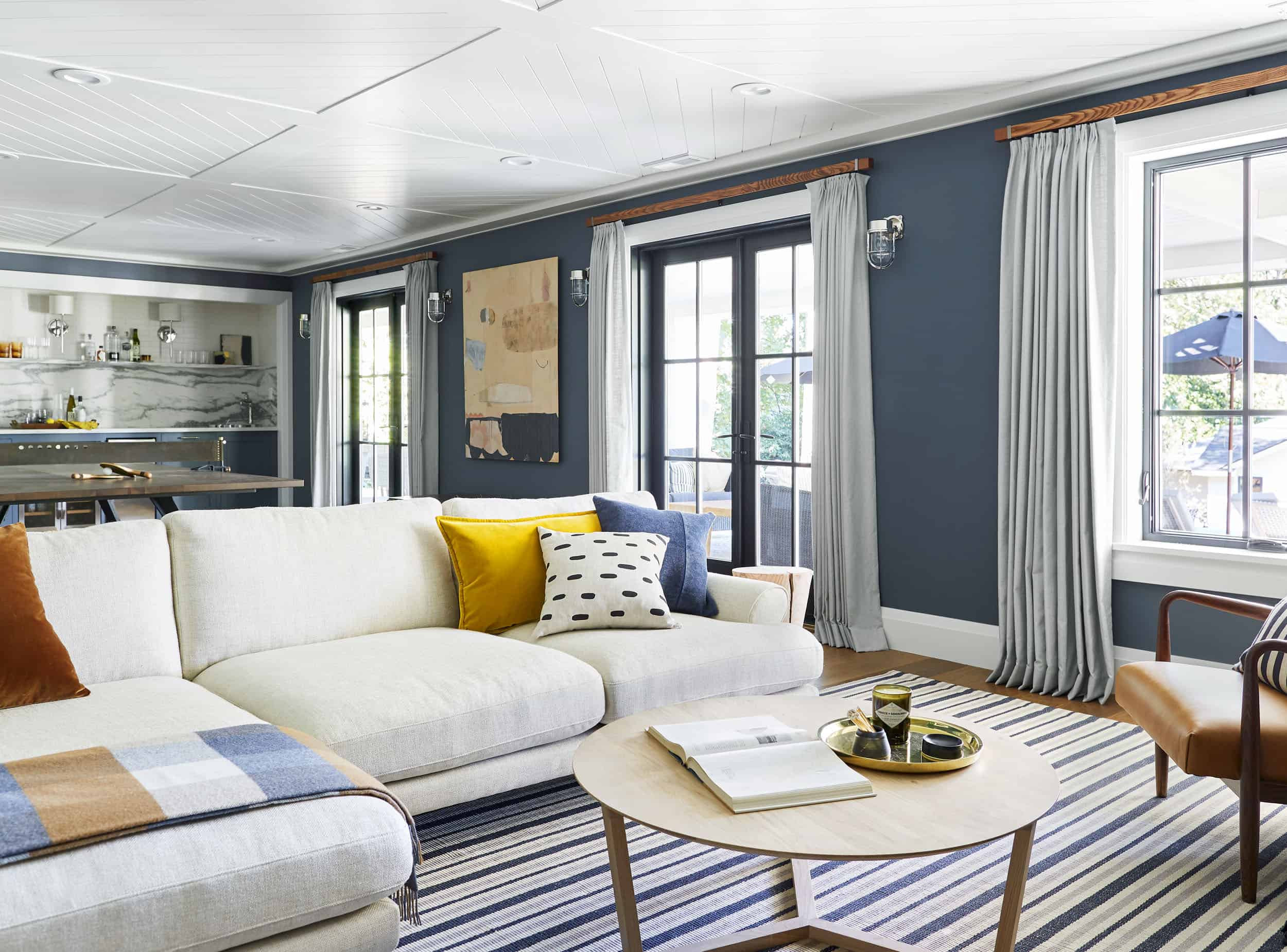 The Ultimate Family-Friendly Media Room + Wet Bar