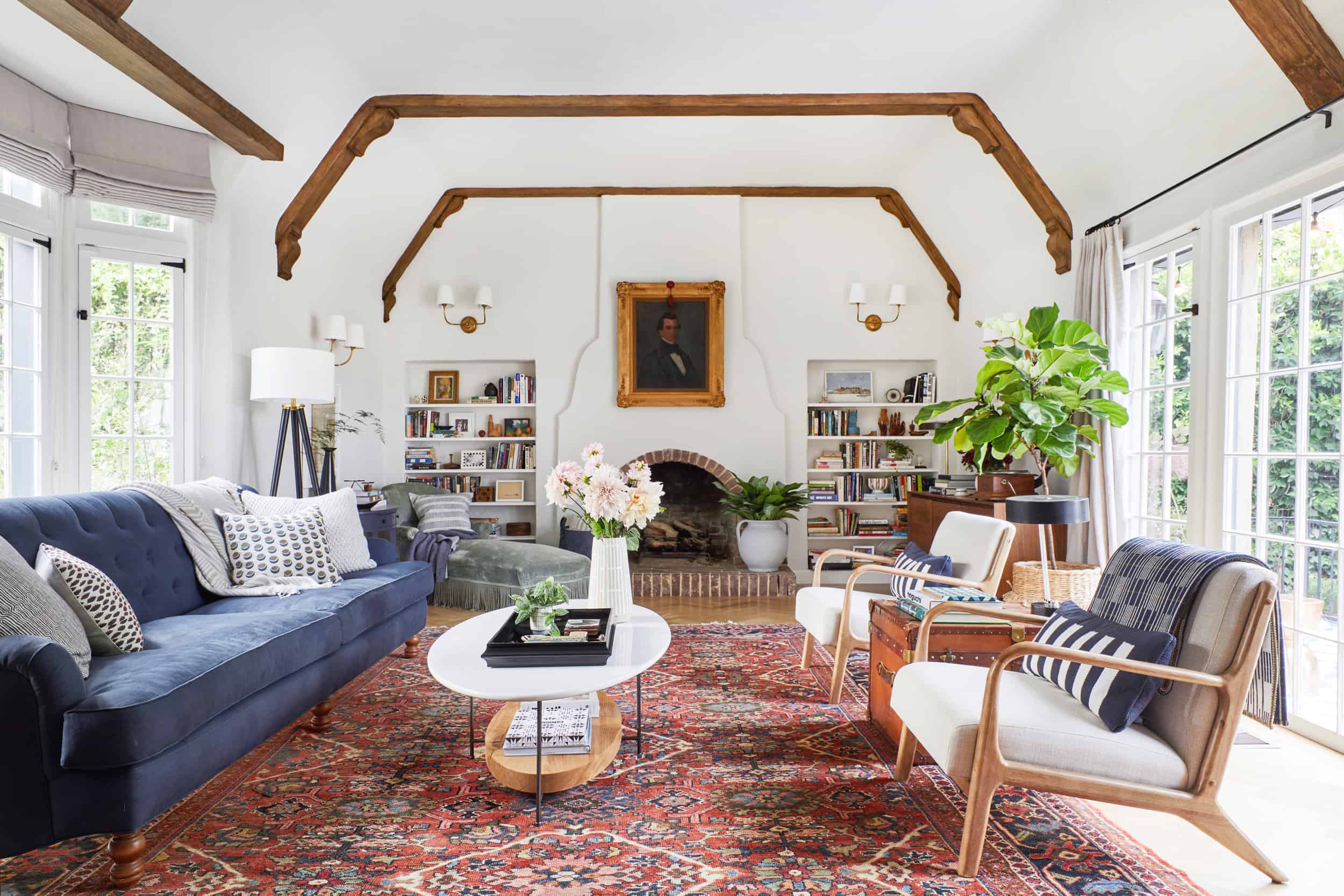 Emily Henderson Modern English Cottage Tudor Living Room Reveal10