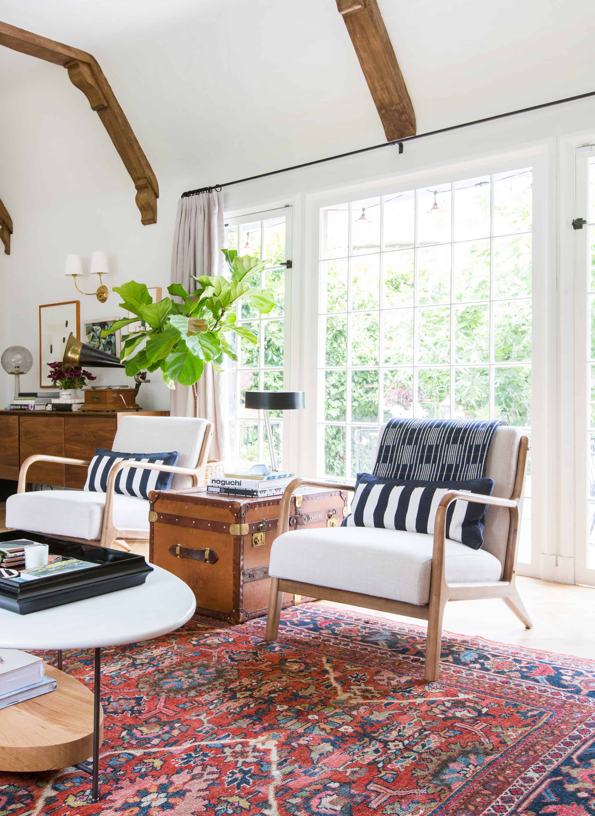 Emily Henderson Modern English Cottage Tudor Living Room Reveal11